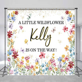 Lofaris Custom Name A Little Wildflower Baby Shower Backdrop